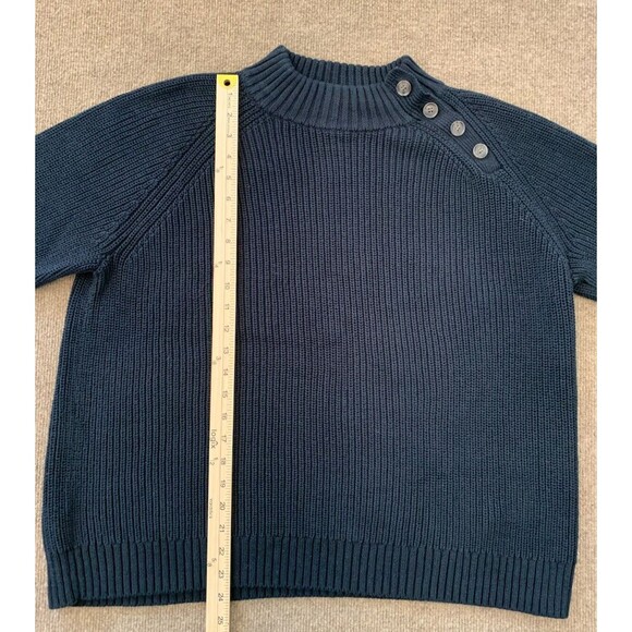 J Crew Mock Neck Sweater Mens XL Long Sleeve Knit Black Cotton Pullover - Picture 4 of 8